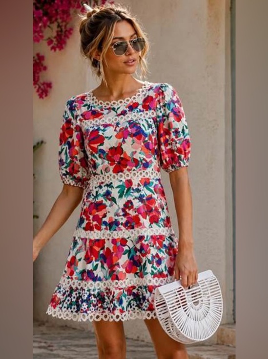 Olivaceous Dresses & Skirts - EUC – Olivaceous Linen Pink Floral Dress – Medium